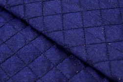  Nevy Blue Dupion Silk Quilted Fabric in India