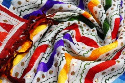  Multy White Colour Phulkari Kantha Work Dupatta in India