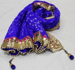  Dark Blue Bandhani Dupatta in India