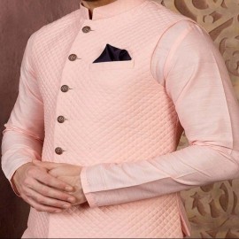  Pink Dupion Silk Quilted Fabric  in Bhopal