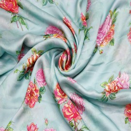  Sky Blue Digital Print Fabrics in Srinagar