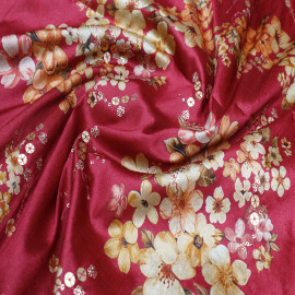  Maroon Colour Soft Dupion Silk Digital Print With Sequence Work in Srinagar