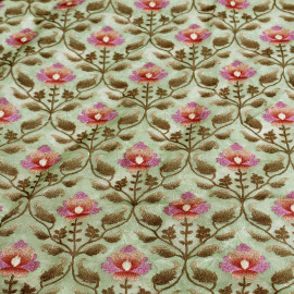  Pista Green Colour Viscose Soft Organza Kashmiri Embroidery Jaal in Bhopal