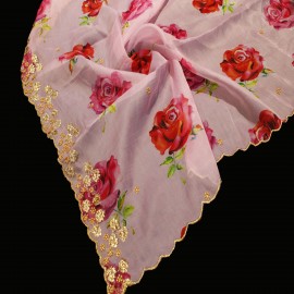  Pink Colour Fancy Organza Dupatta in Srinagar