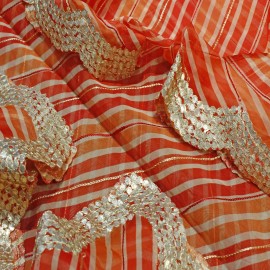 Orange Colour Organza Laheriya Dupatta in Srinagar