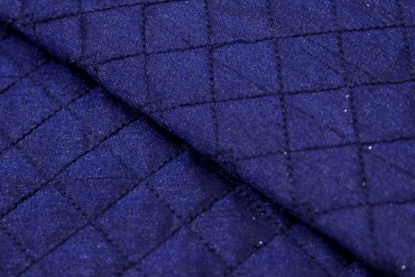 Nevy Blue Dupion Silk Quilted Fabric