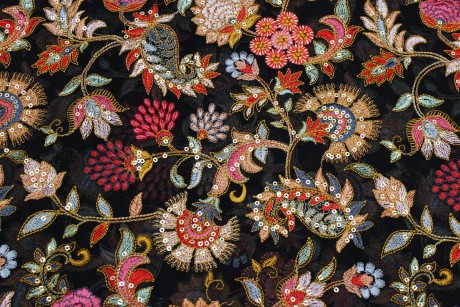Black Colour Georgette Embroidery Kashmiri Jaal Work 